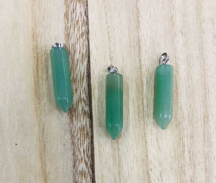Colgante punta Cuarzo Verde Aventurina 3.5 cm